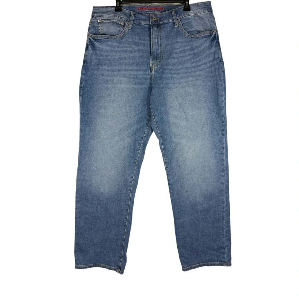 Lucky Brand 223 Straight Leg Mens Jeans 38x30 Blue Stretch Denim 1845290 NEW